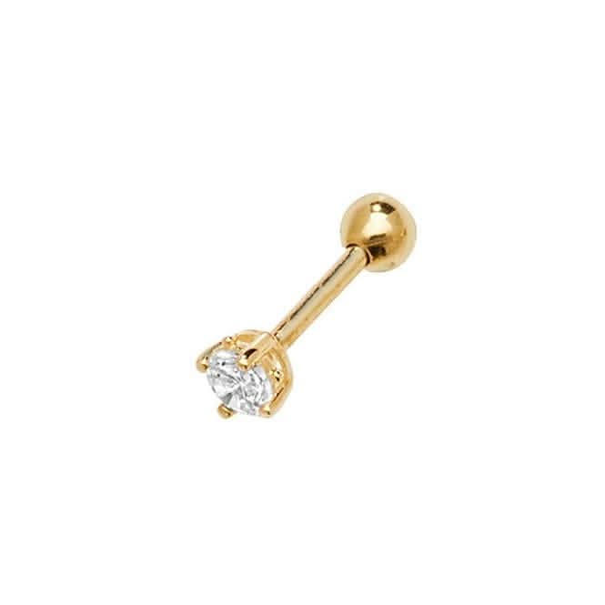 9ct Yellow Gold Zirconia Cartilage 8.5mm Post Stud ES909P