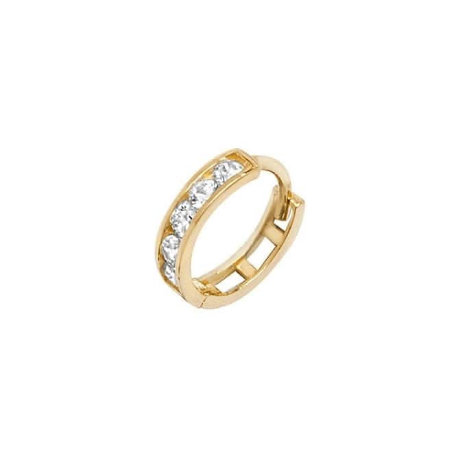 9ct Yellow Gold Zirconia Cartilage Hoop Earring ES958