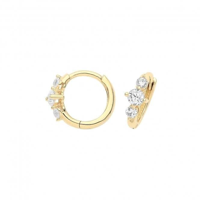 9ct Yellow Gold Zirconia Clickers - Brilliant Sparkle in Gold