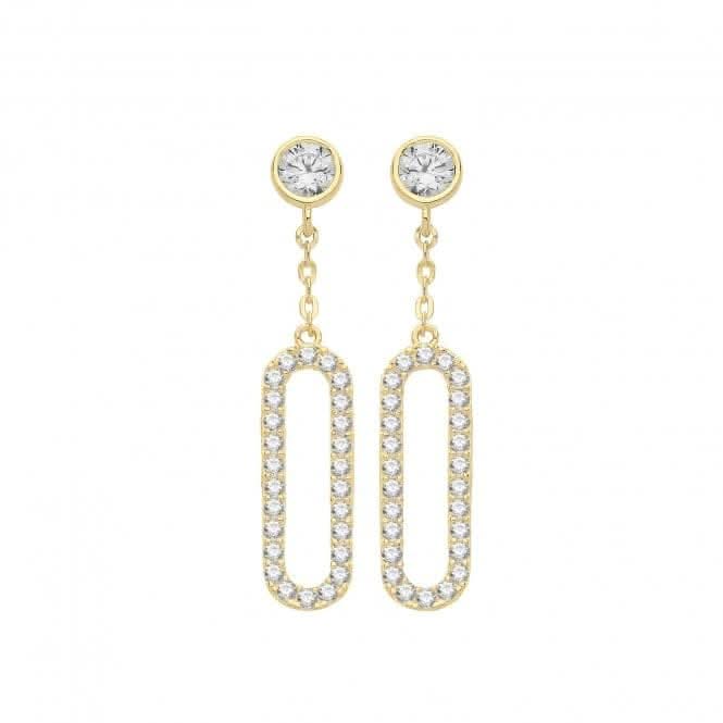 9ct Yellow Gold Zirconia Closed Curve Drop Earrings ER1165Acotis Gold JewelleryER1165