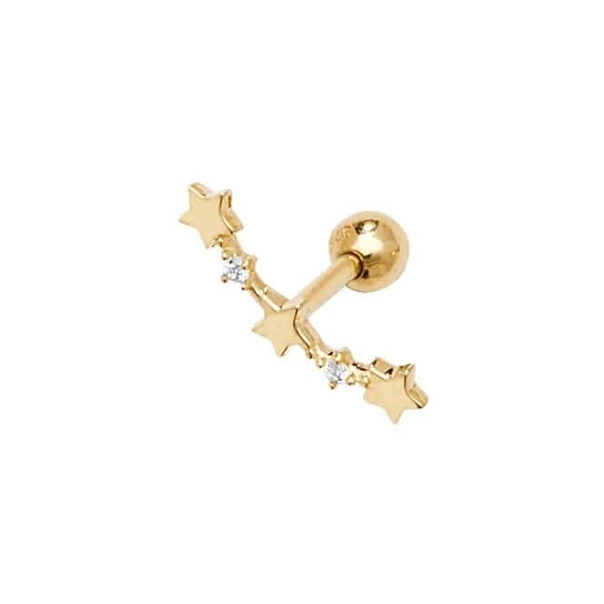 9ct Yellow Gold Zirconia Constellation Cartilage 6mm Post Stud ES929