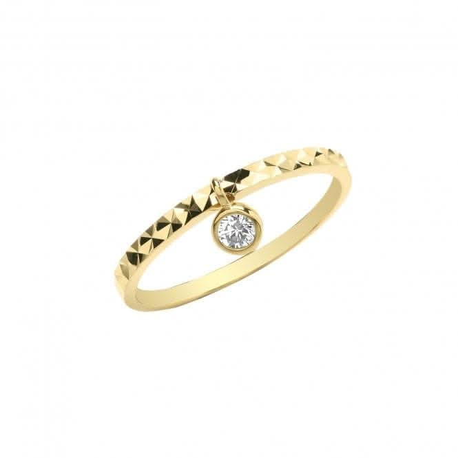 9ct Yellow Gold Zirconia Dangle Ring RN1600