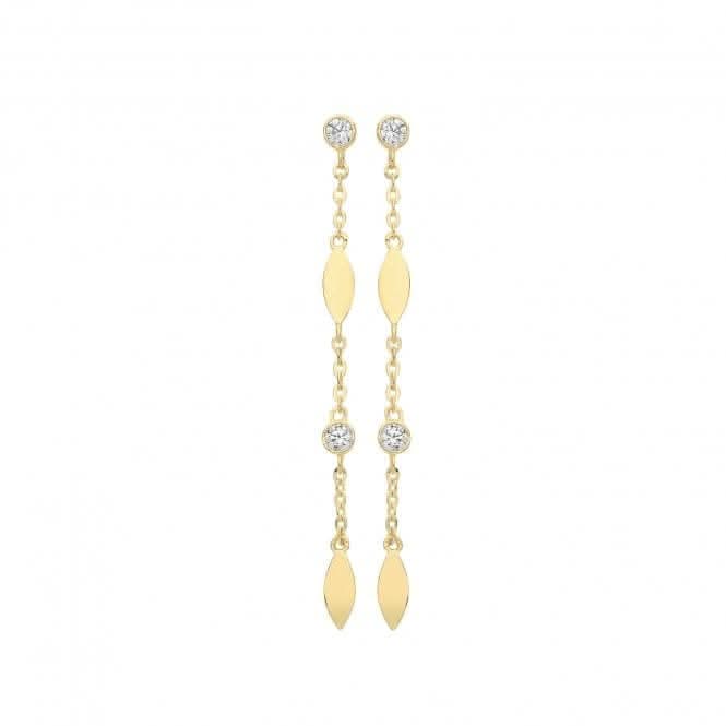 9ct Yellow Gold Zirconia Drop Earrings ER1166