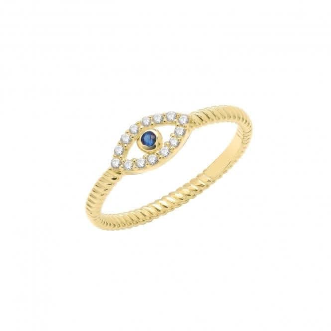 9ct Yellow Gold Zirconia Evil Eye Ring RN1662