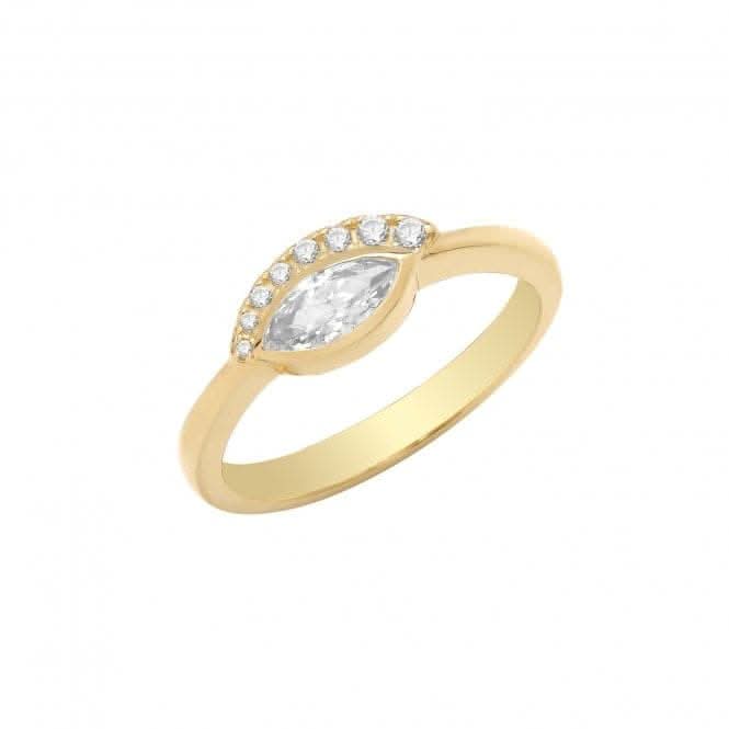 9ct Yellow Gold Zirconia Evil Eye Ring RN1671