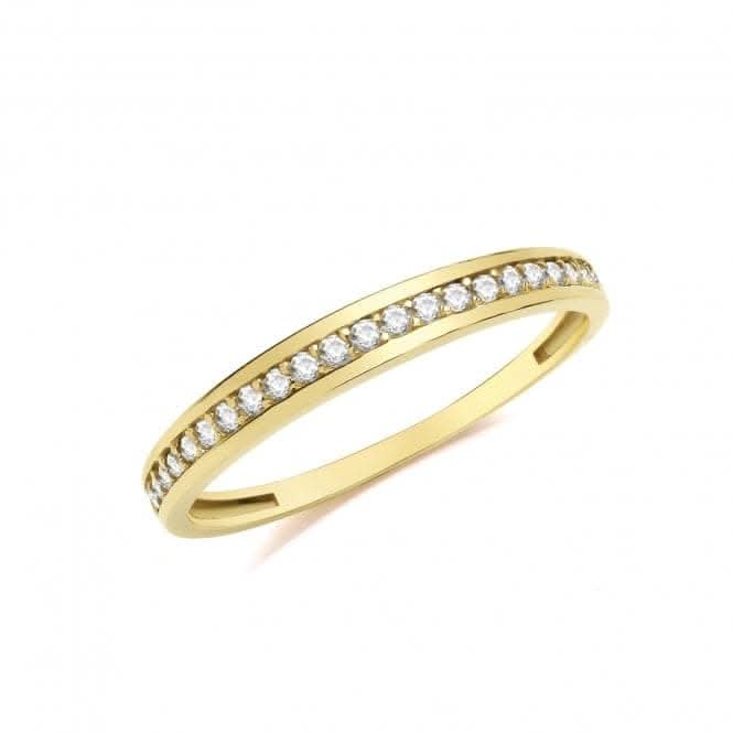 9ct Yellow Gold Zirconia Half Eternity Ring RN964