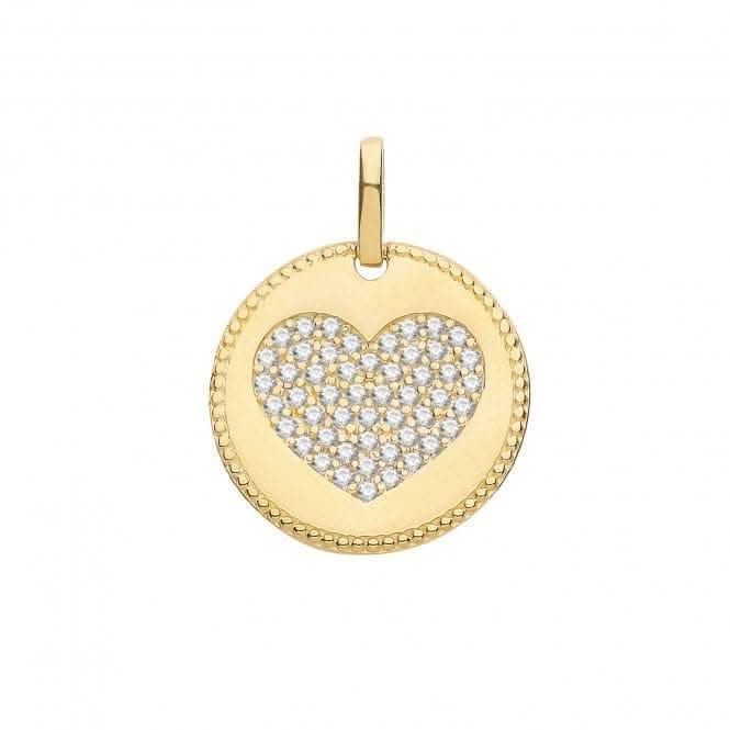 9ct Yellow Gold Zirconia Heart Charm PN1148Acotis Gold JewelleryPN1148