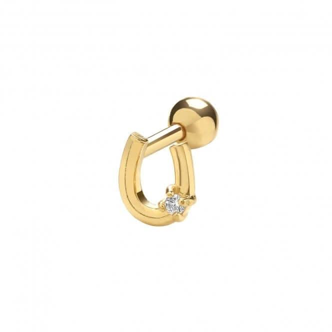 9ct Yellow Gold Zirconia Horseshoe Cartilage 6mm Post Stud ES1938Acotis Gold JewelleryES1938