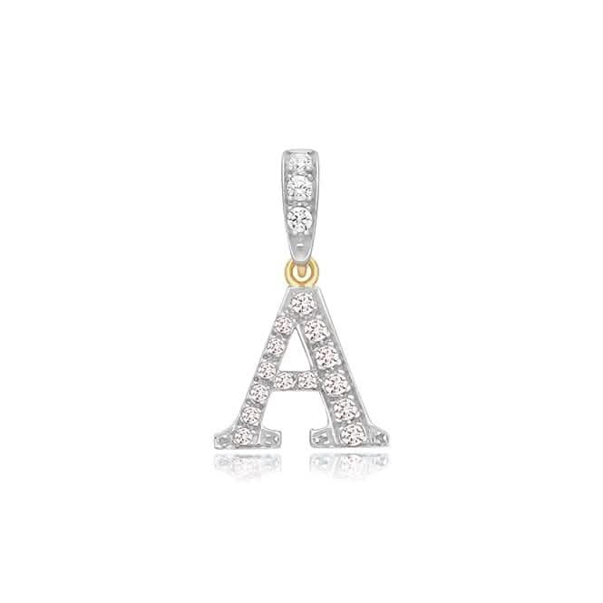9ct Yellow Gold Zirconia Initial Pendant PN801/A