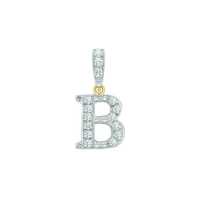 9ct Yellow Gold Zirconia Initial Pendant PN801/B