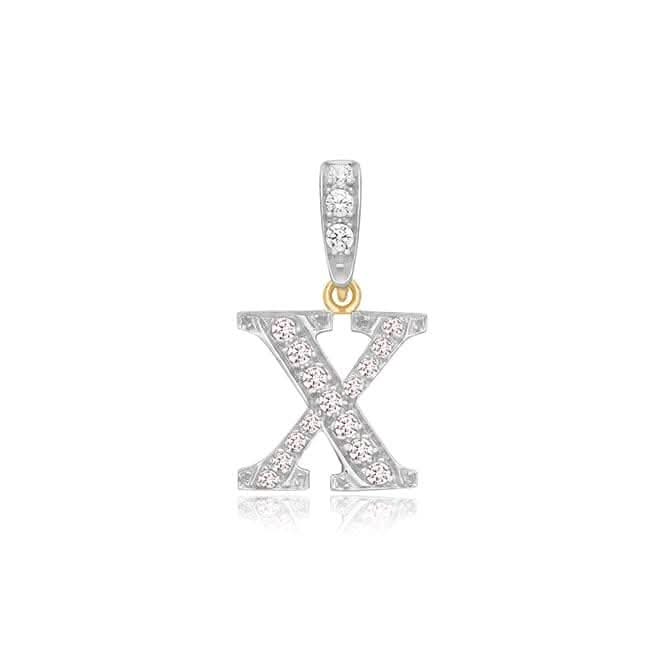 9ct Yellow Gold Zirconia Initial Pendant PN801/XAcotis Gold JewelleryPN801/X