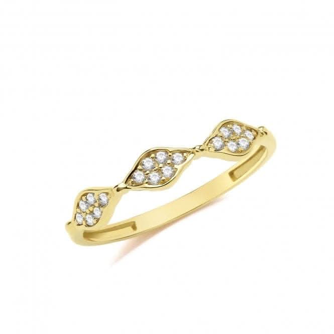 9ct Yellow Gold Zirconia Ring RN968