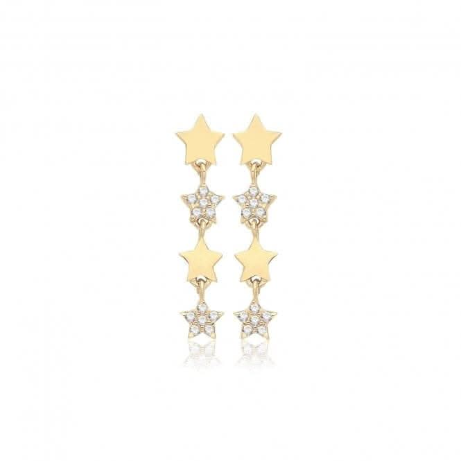 9ct Yellow Gold Zirconia Star Drops ES741