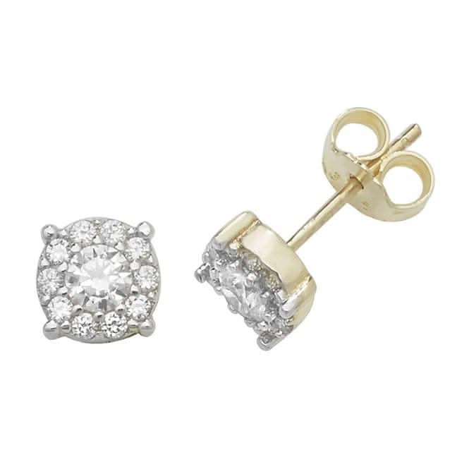 9ct Yellow Gold Zirconia Stud Earrings ES473Acotis Gold JewelleryES473