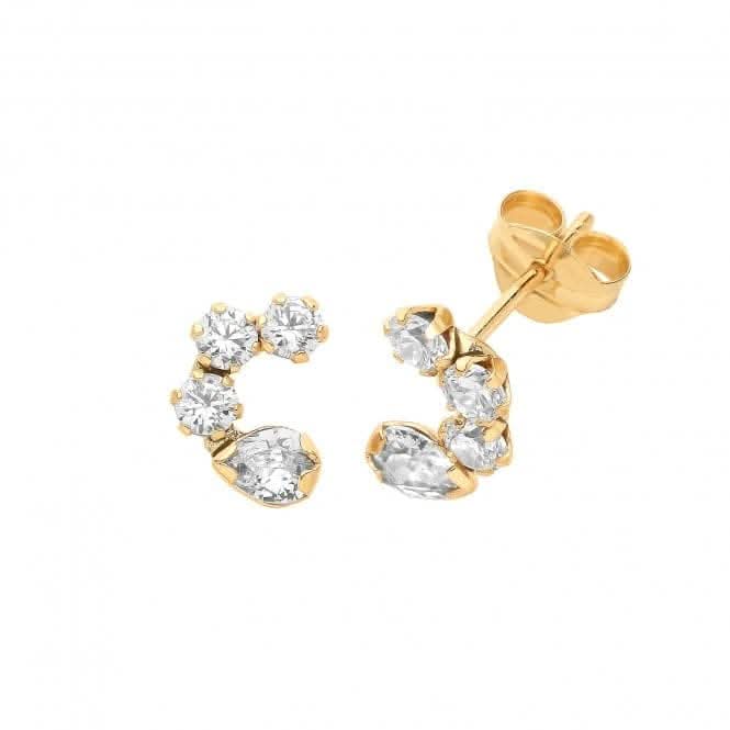9ct Yellow Gold Zirconia Studs ES720Acotis Gold JewelleryES720