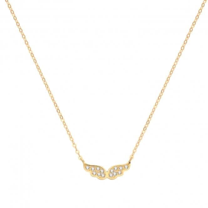 9ct Yellow Gold Zirconia Wings Necklet NK1600
