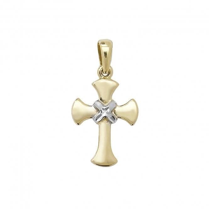 9ct Yellow & White Gold Cross Pendant PN086Acotis Gold JewelleryPN086