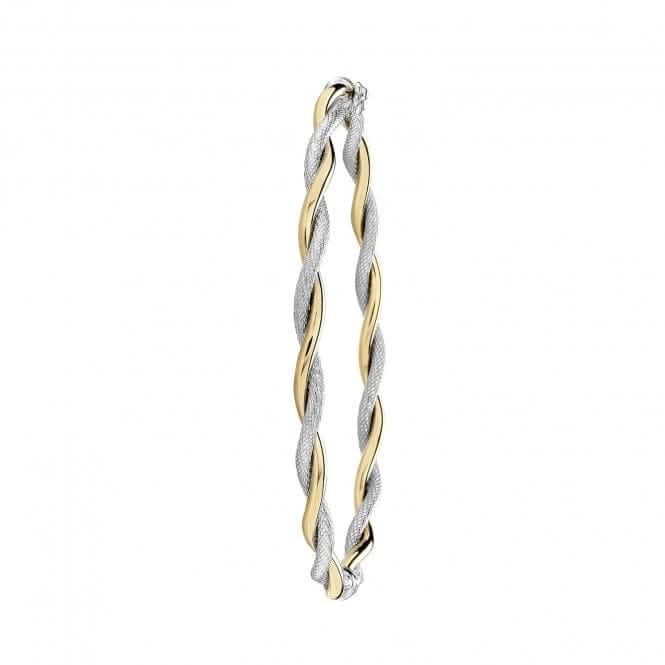 9ct Yellow & White Gold Ladies Hinged Bangle BN367WY