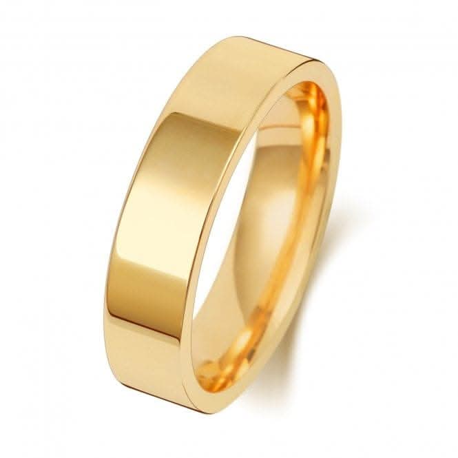 Wedding Band 9K Flat Court 5mm-1.75 Wedding  Ring W125H