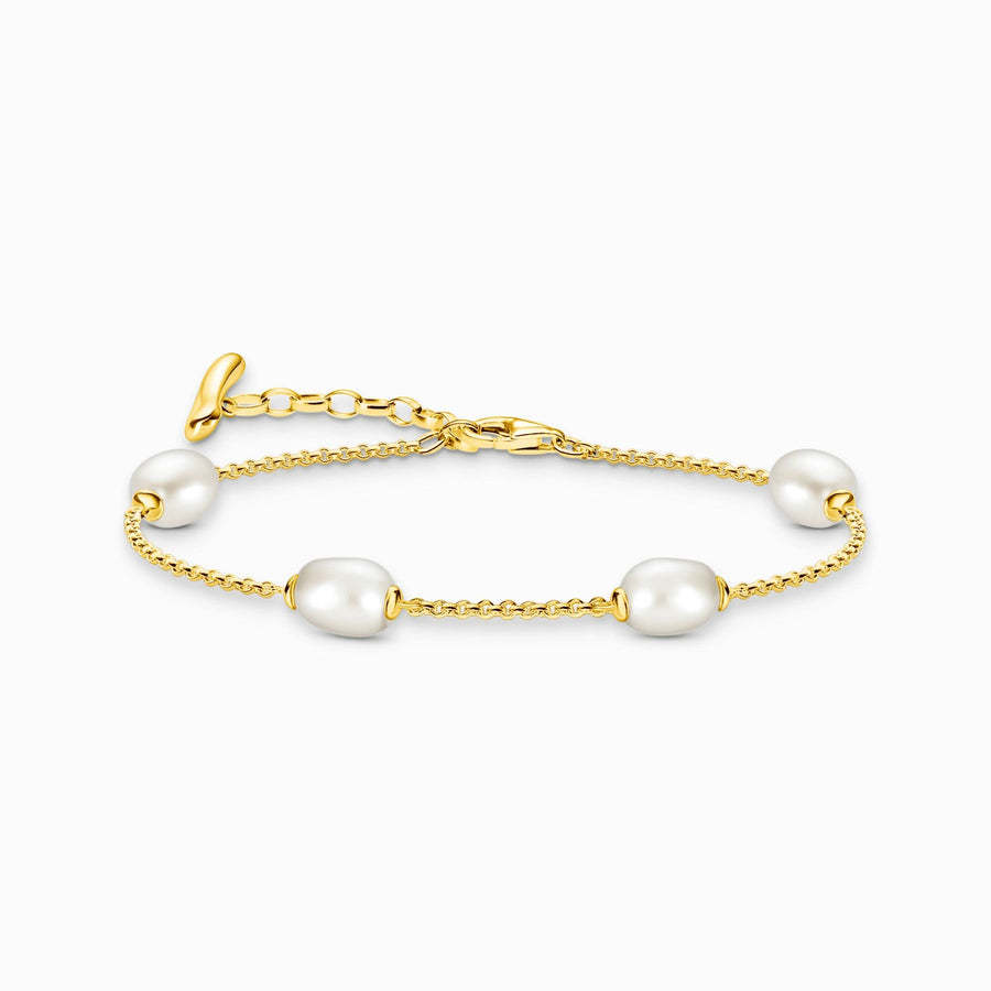 Natural Beauty Gold Plated Freshwater Pearl Bracelet A2189-430-14