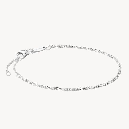 Thomas Sabo Charm Club Charming Connect Sterling Silver Figaro Design Bracelet A2207-001-21-L19v