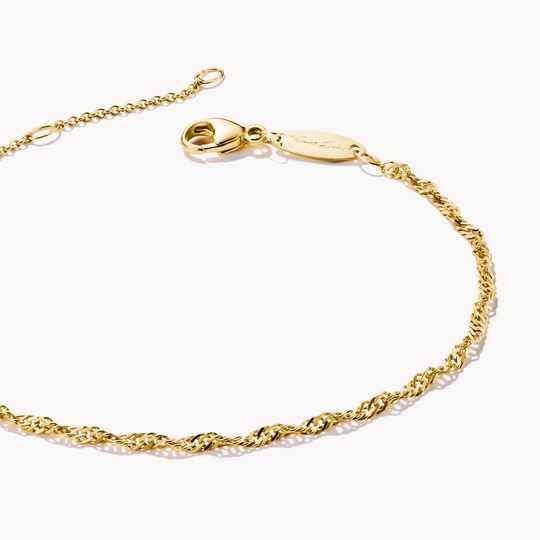 Thomas Sabo Charm Club Charming Connect Gold Plated Singapore Design Bracelet A2208-413-39-L19v