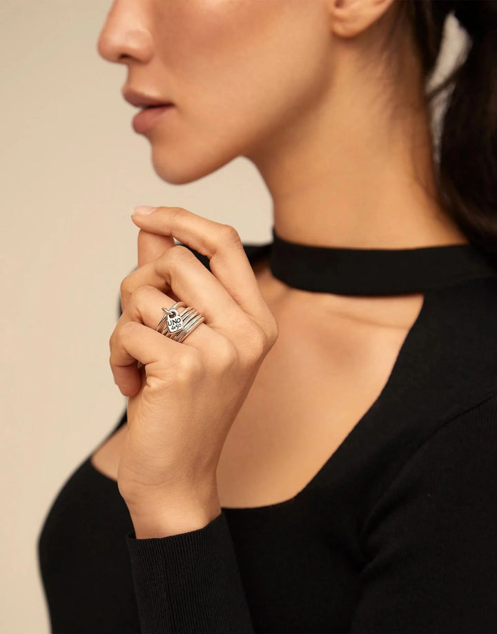 Prisoner Silver Metal Ring ANI0057MET