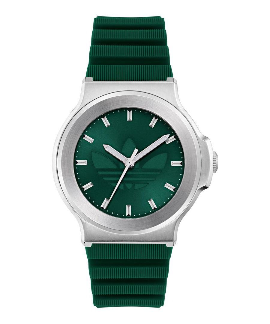 Adidas Unisex Green Dial Green Silicone Strap Watch AOFH25501