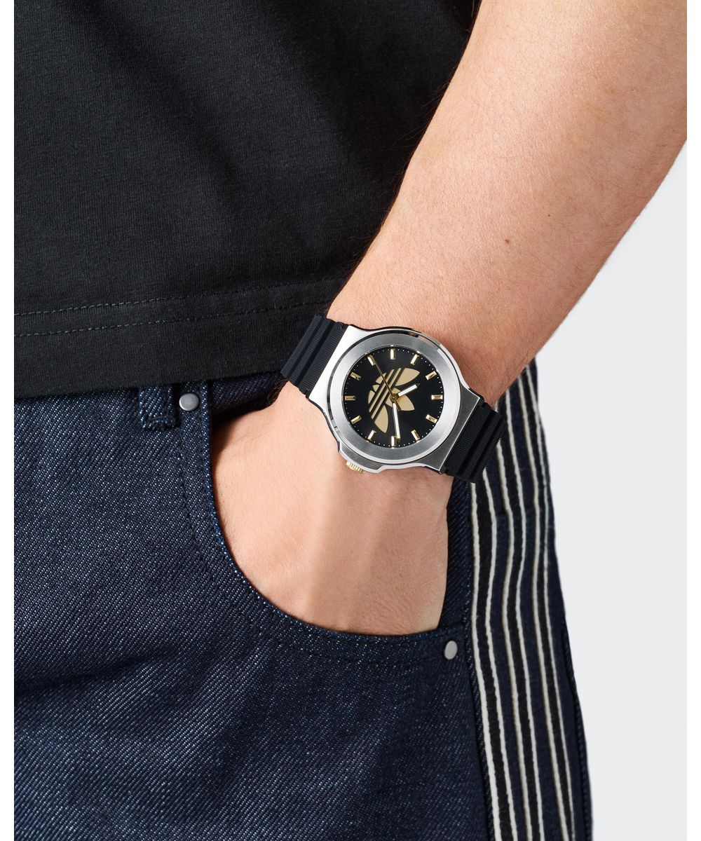 Adidas Unisex Black Dial Black Silicone Strap Watch AOFH25503