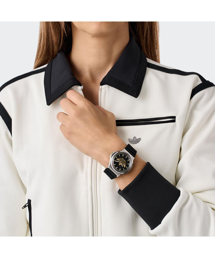 Adidas Unisex Black Dial Black Silicone Strap Watch AOFH25503