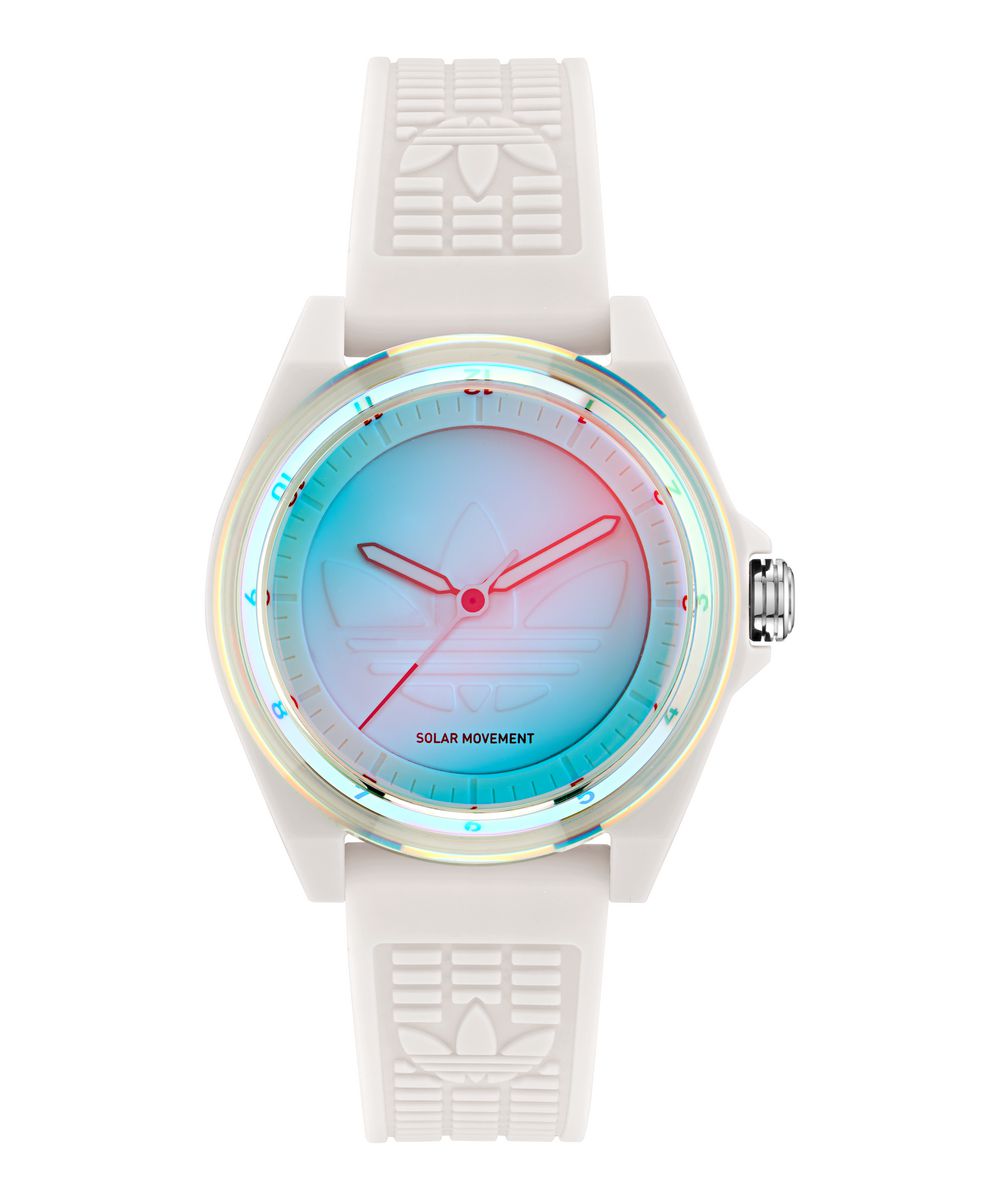 Adidas Unisex White Dial White Resin Strap Watch AOST25532