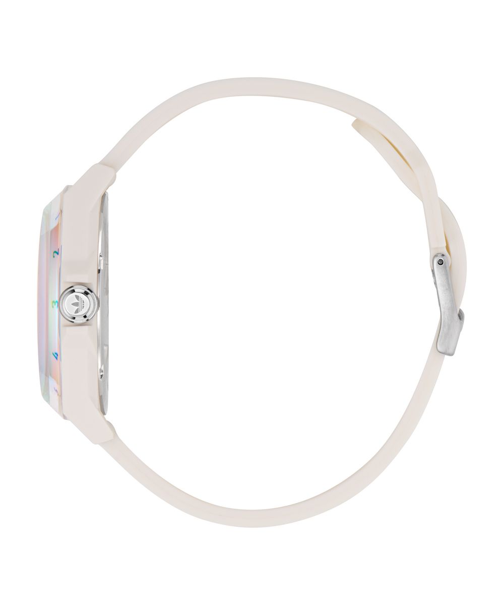 Adidas Unisex White Dial White Resin Strap Watch AOST25532