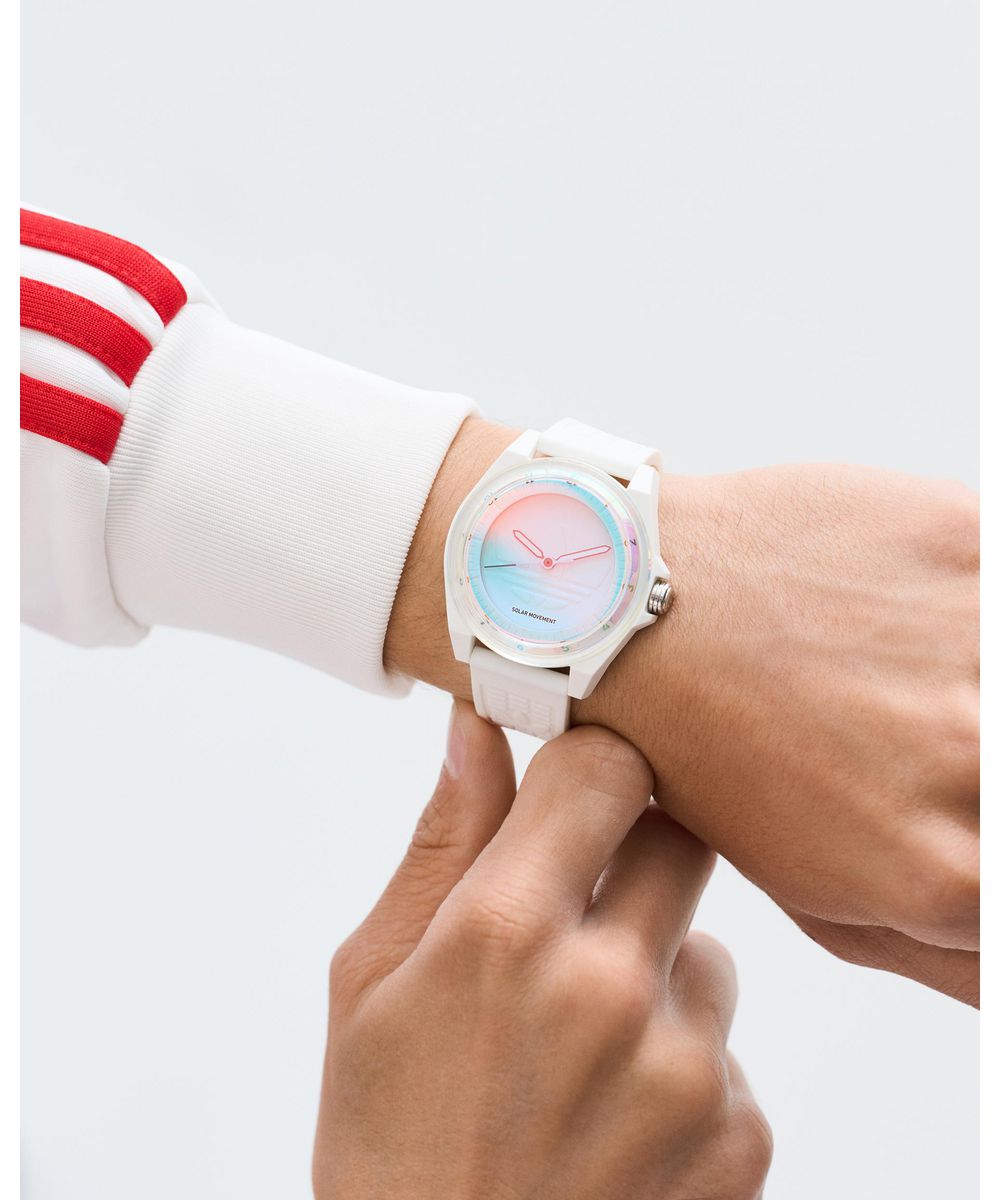 Adidas Unisex White Dial White Resin Strap Watch AOST25532