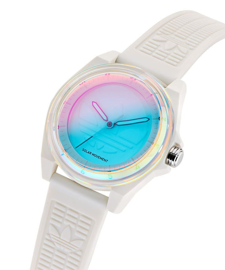 Adidas Unisex White Dial White Resin Strap Watch AOST25532