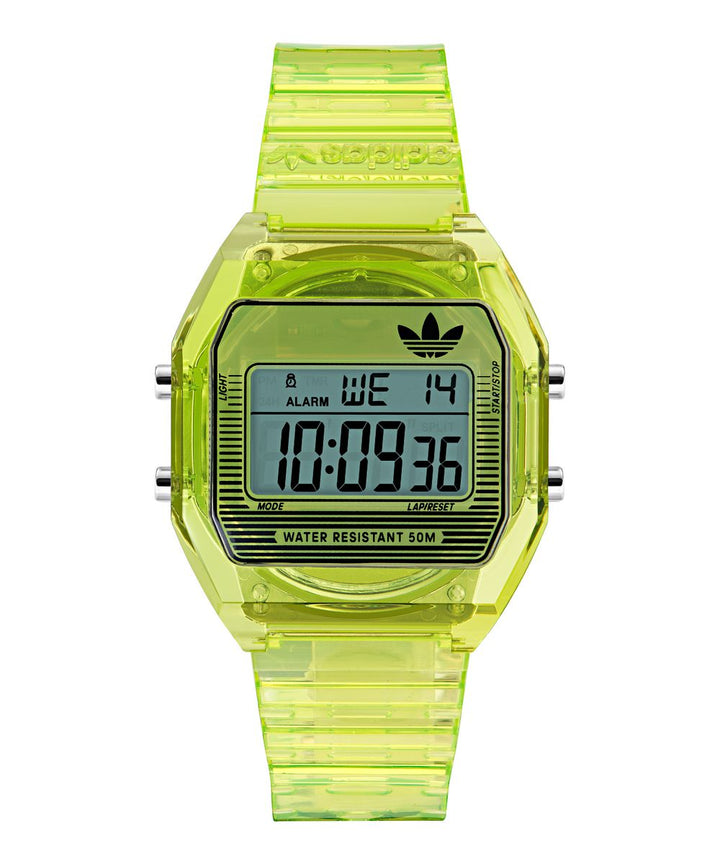 Adidas Unisex Translucent Green Mask Resin Strap Watch AOST25538