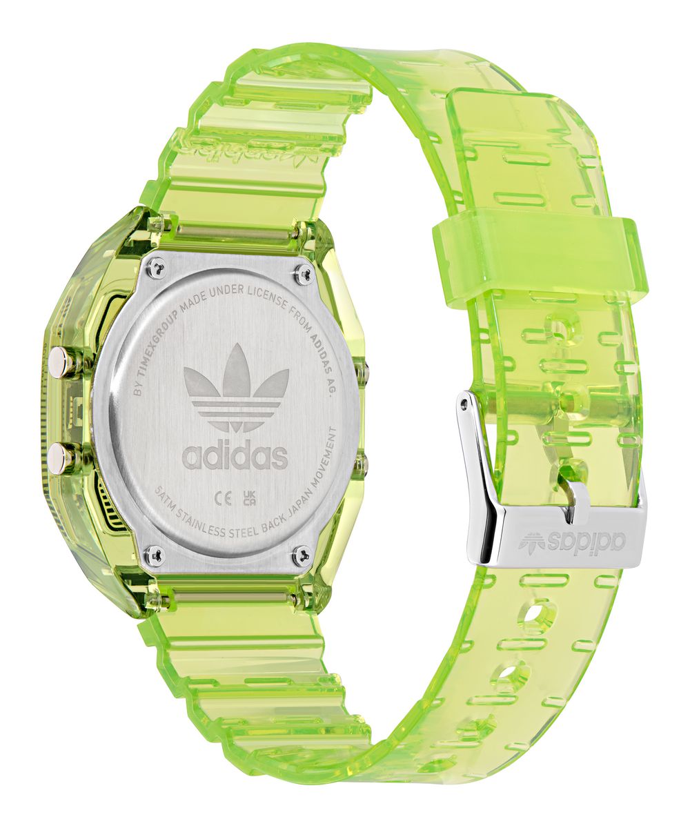 Adidas Unisex Translucent Green Mask Resin Strap Watch AOST25538