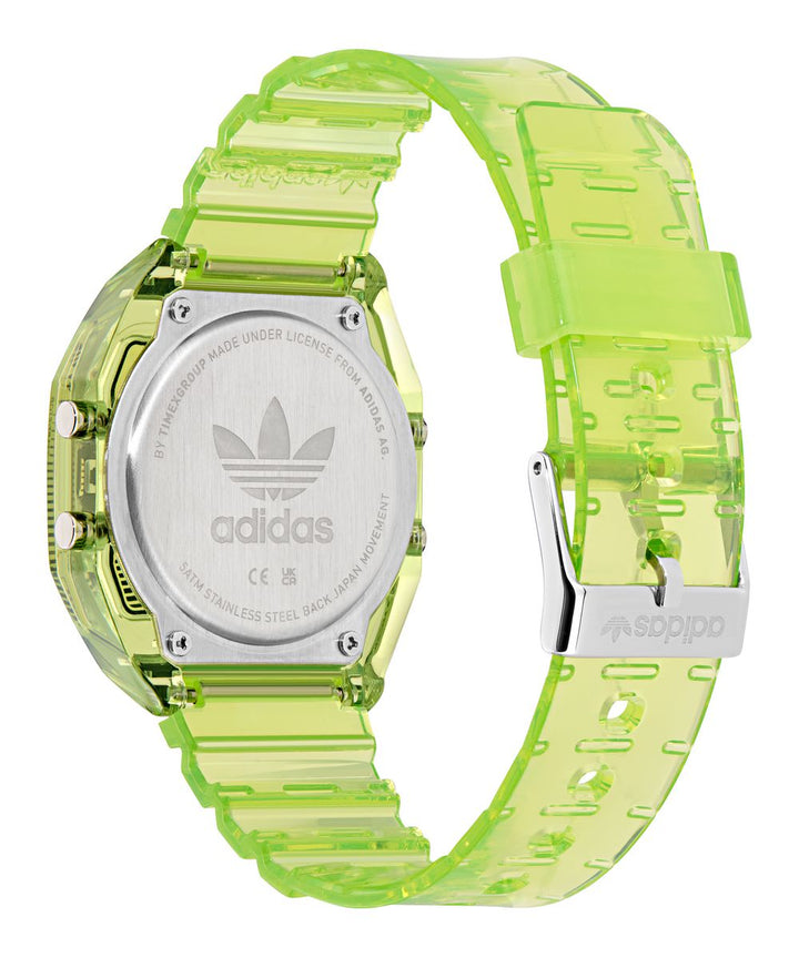 Adidas Unisex Translucent Green Mask Resin Strap Watch AOST25538