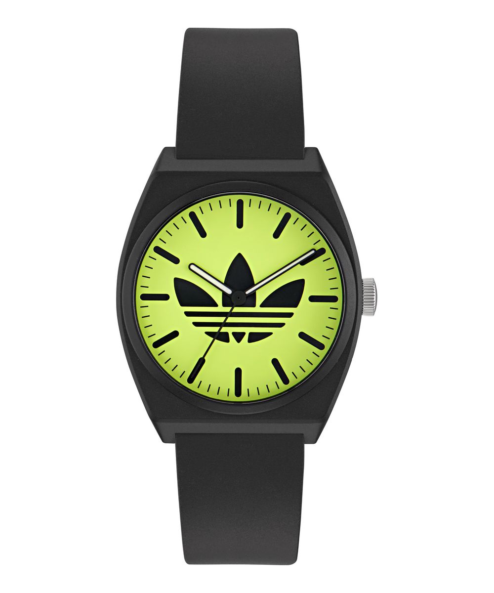 Adidas Unisex Green Dial Black Resin Strap Watch AOST25549