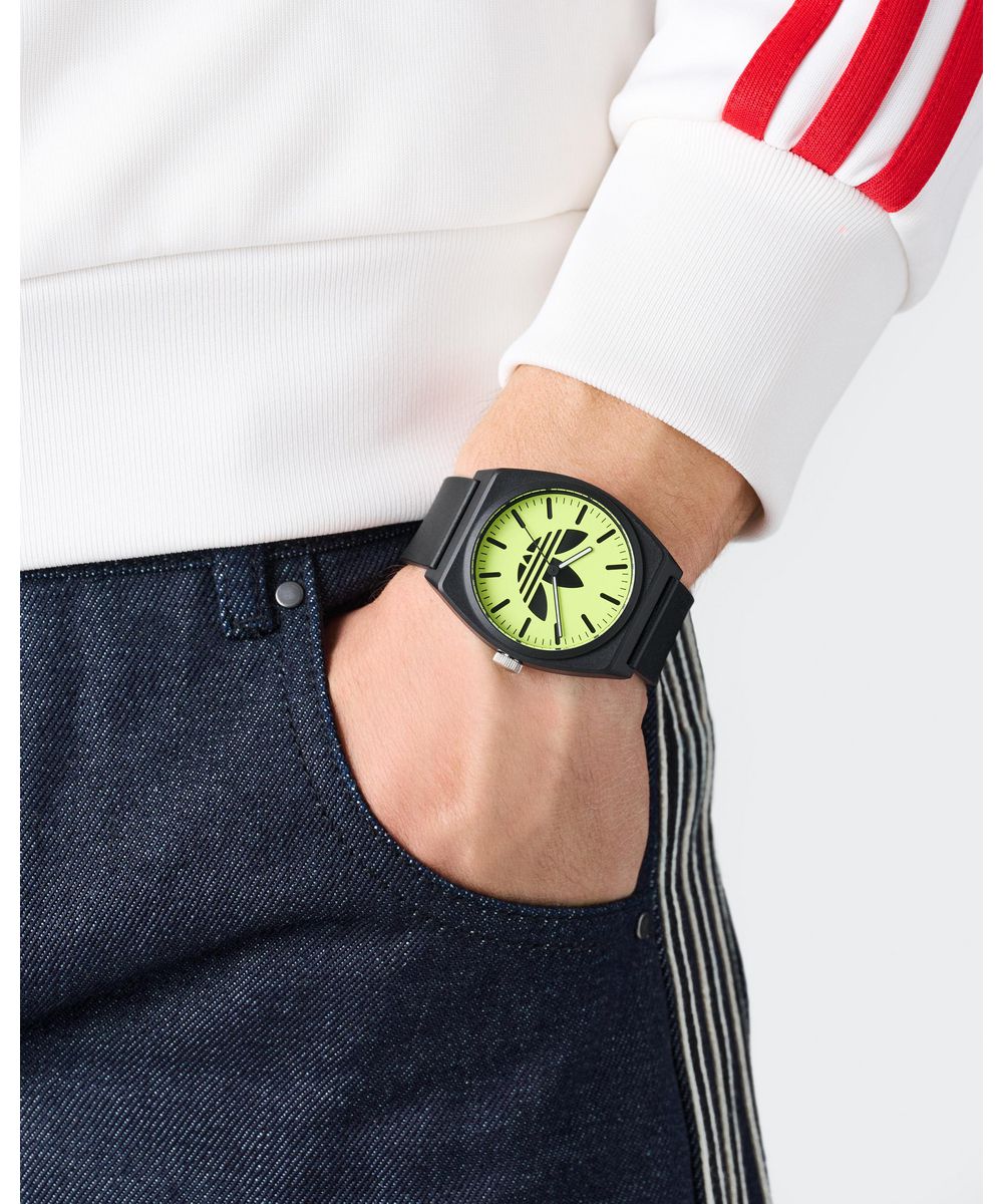 Adidas Unisex Green Dial Black Resin Strap Watch AOST25549