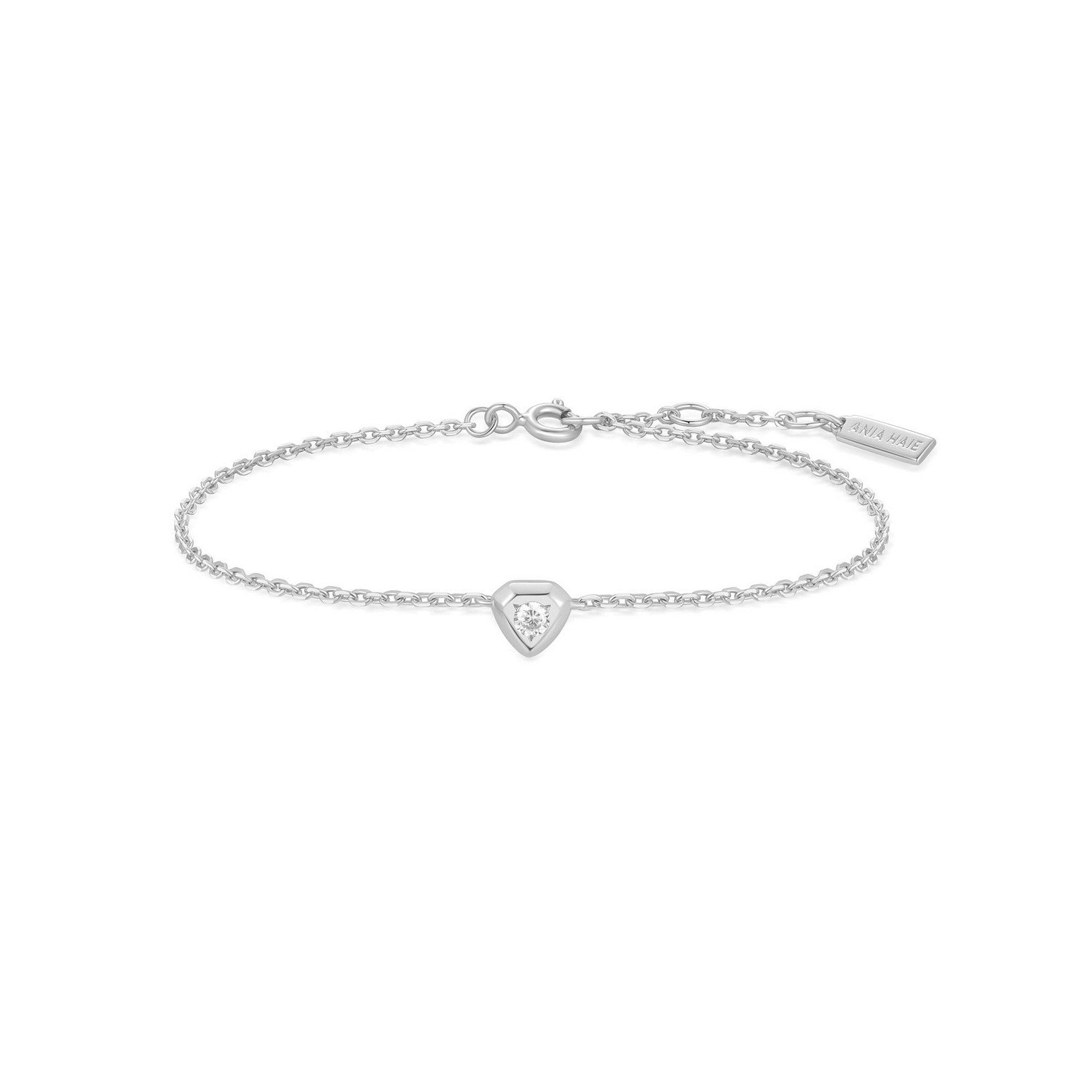 Silver Sparkling Tiny Shield Bracelet B067-01H