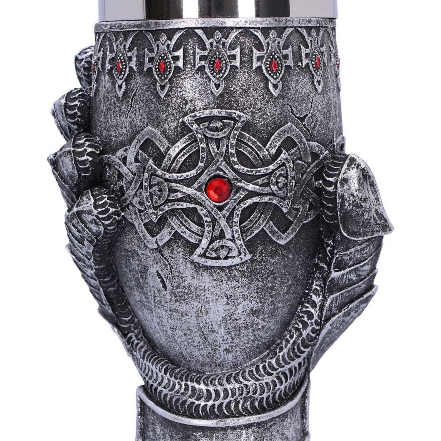 Medieval Knight Gauntlet Wine Goblet Hand Painted B1179D5