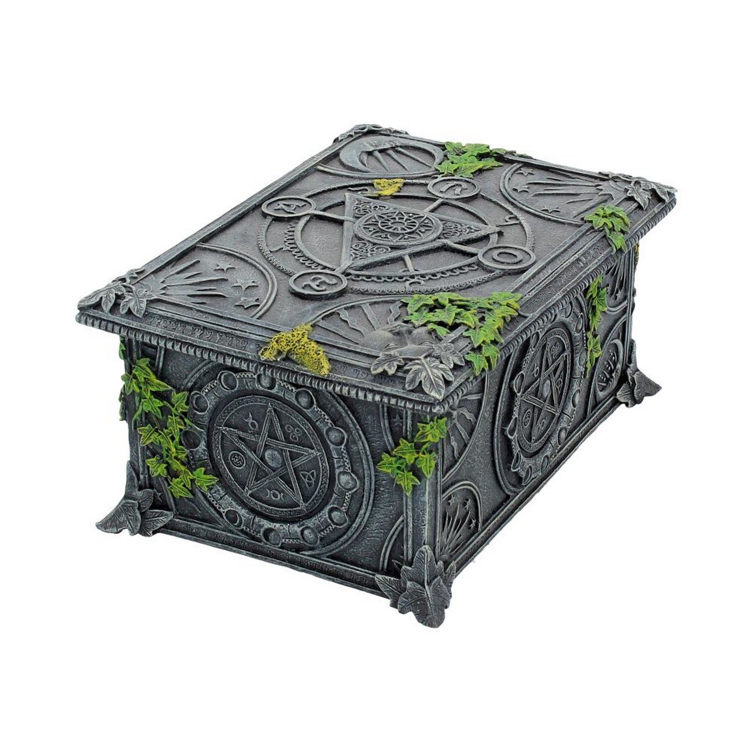 Ivy Covered Wiccan Pentagram Tarot Trinket Box B2540G6