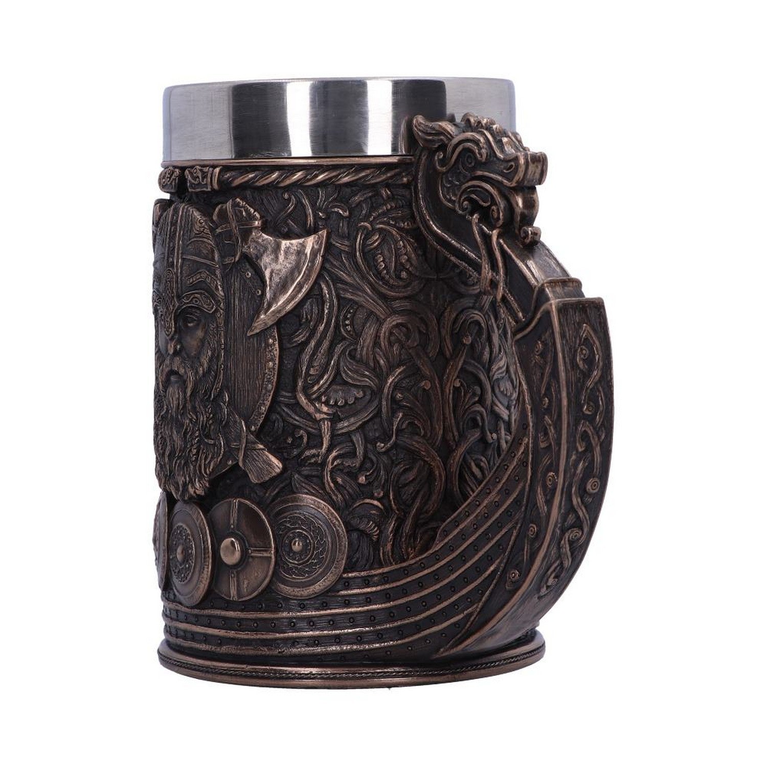 Bronze Drakkar Dragon Boat Viking Tankard B4810P9