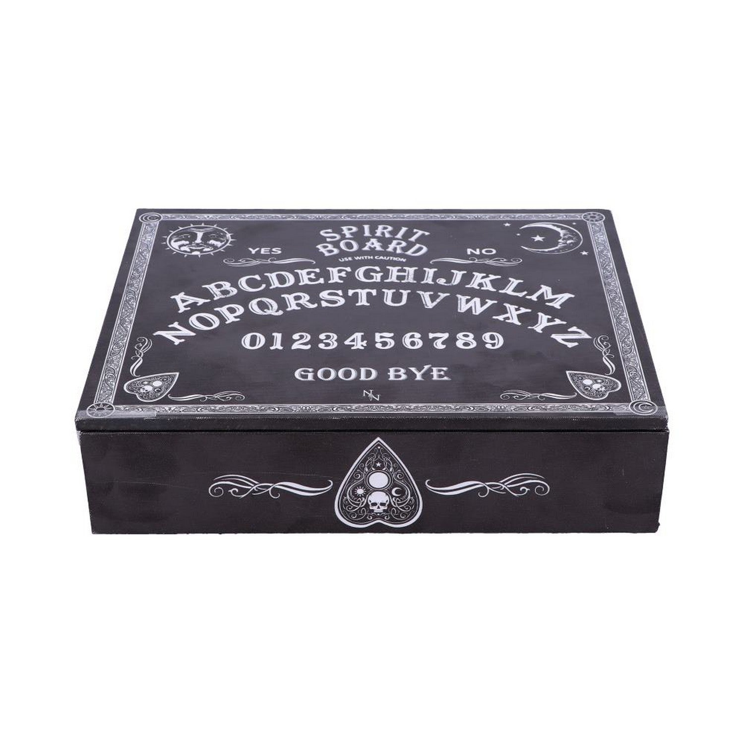 Black and White Spirit Board and Planchette Jewellery Storage Box with Mirror B5112R0