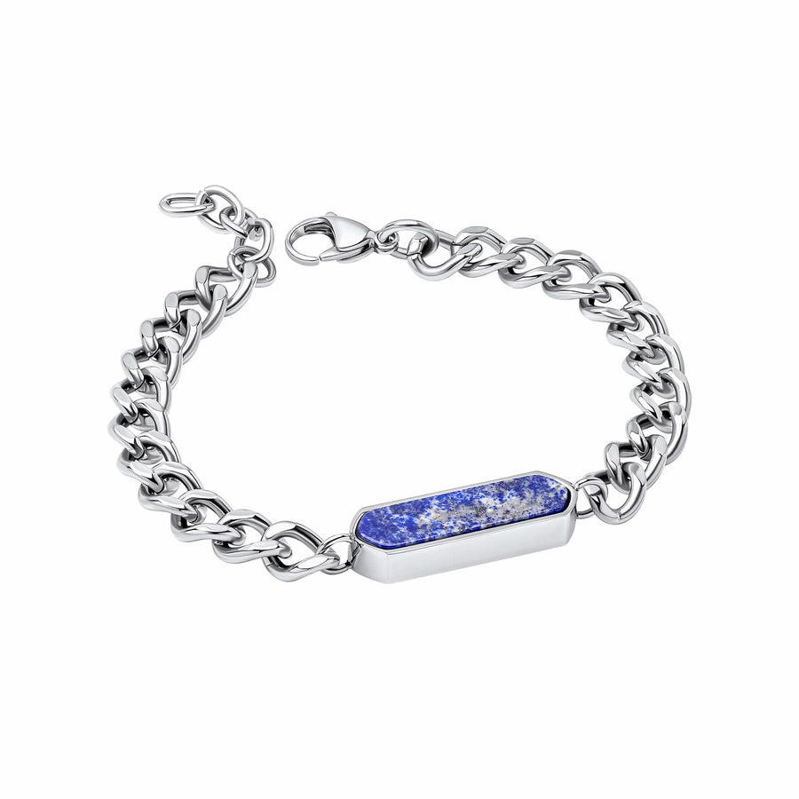Stainless Steel Lapis Stone 19-21cm Bracelet B5561