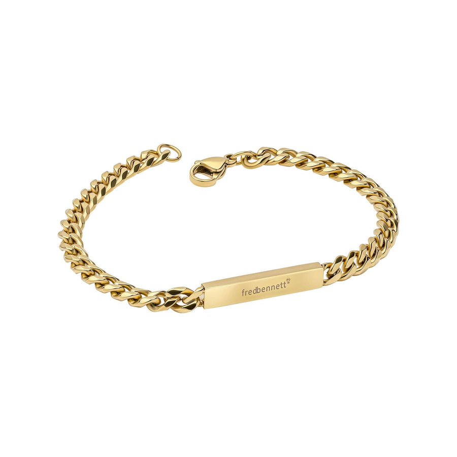 Gold Plated Stainless Steel Engravable Bar Bracelet B5562