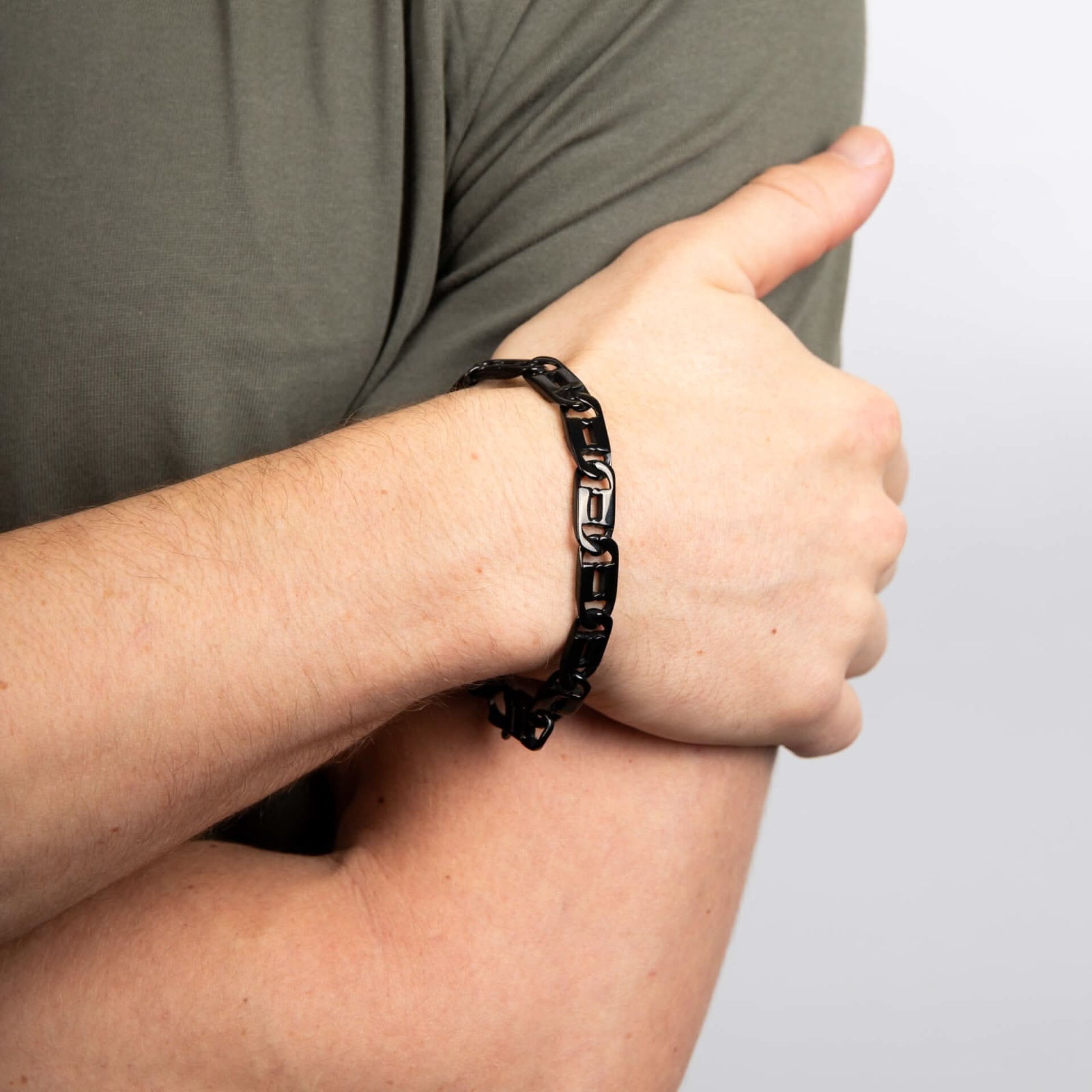 Stainless Steel Shiny Black 21.5cm Bracelet B5570B
