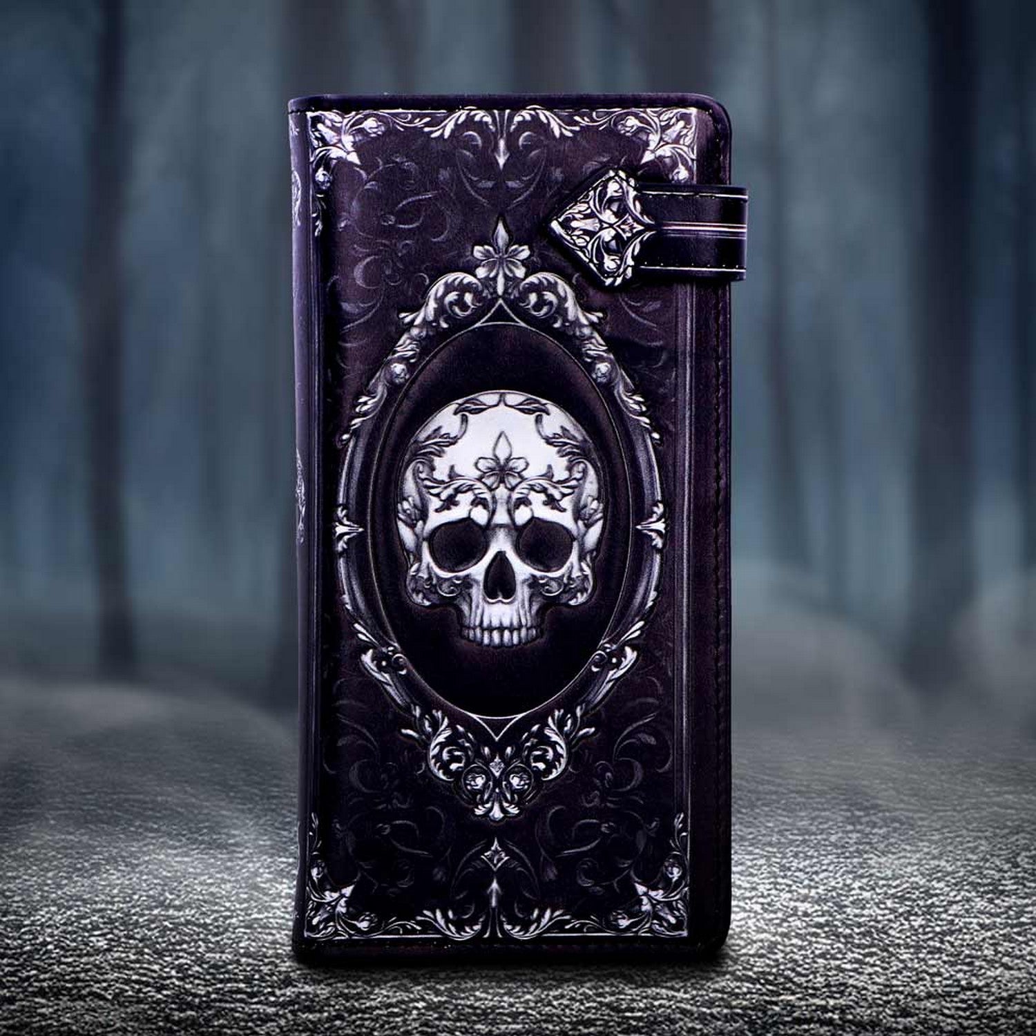 Baroque Skull Embossed Purse 18.5cm B7257C25