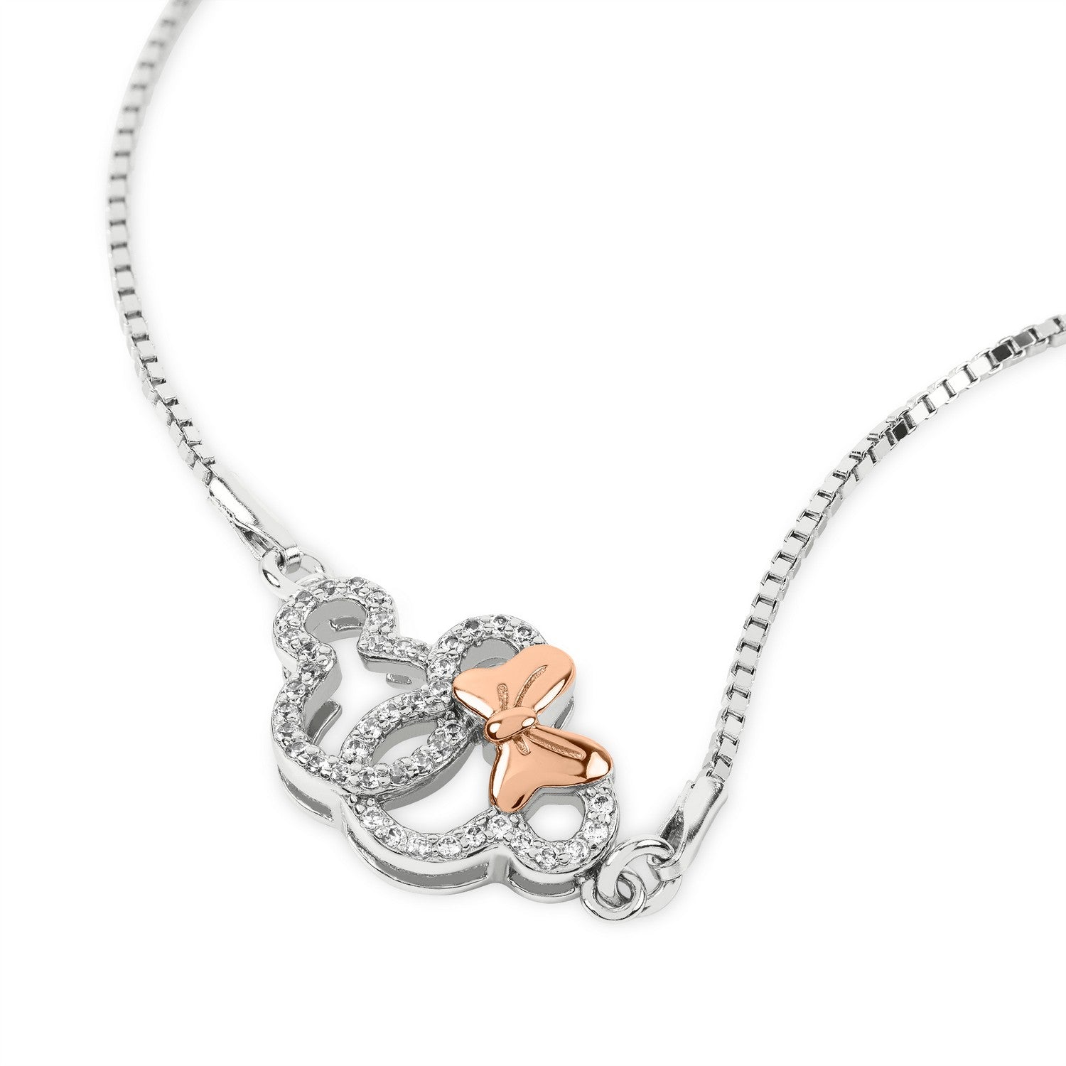 Disney Mickey & Minnie Sterling Silver 925 Tt Plt Cz And Mouse Lariat Bracelet B902055TZWL.PH