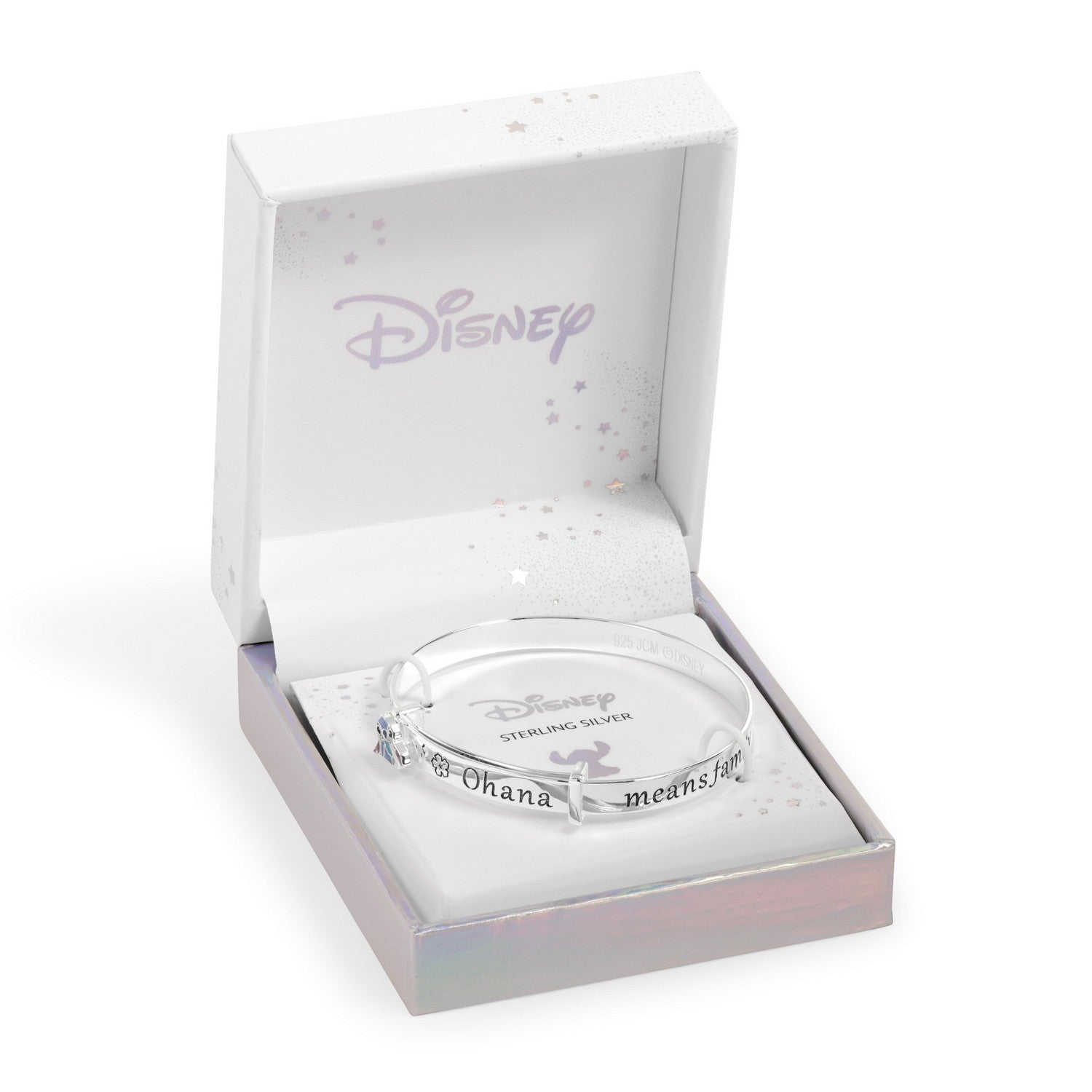 Disney Sterling Silver 925 Stitch Ohana Means Family Bangle B902555SL.PA